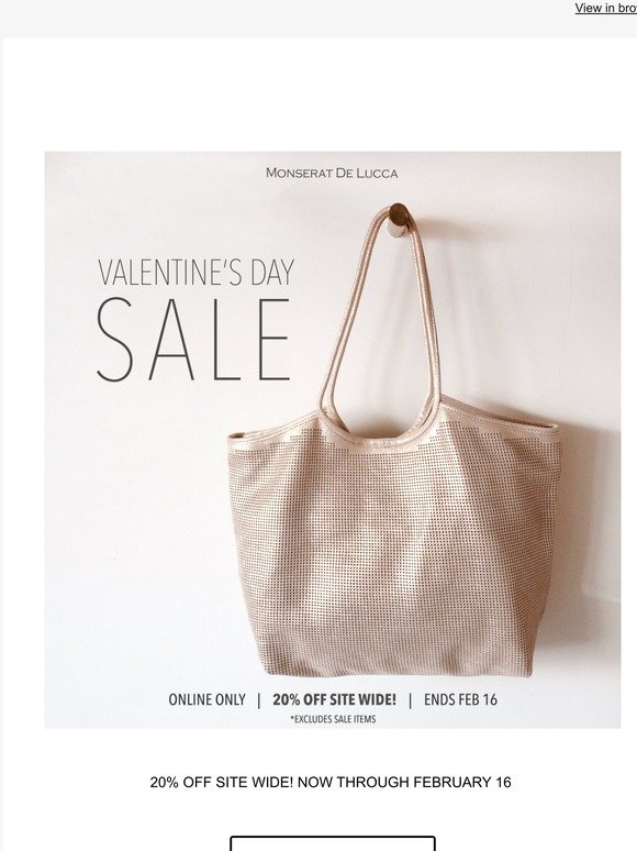 20% OFF SITE WIDE! VALENTINE'S DAY SALE GOING ON NOW!