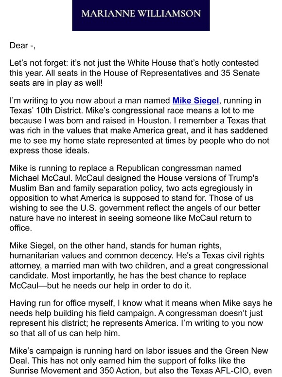 A better Texas with U.S. Congressional Candidate Mike Siegel