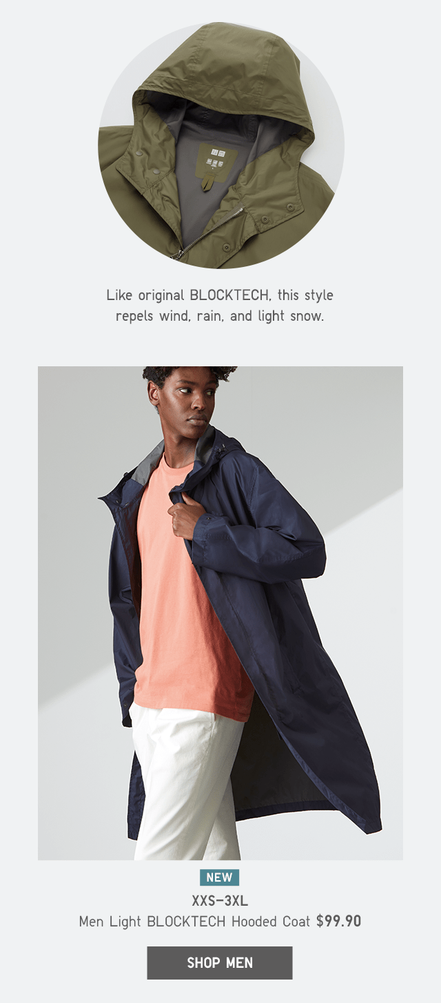 light blocktech hooded coat