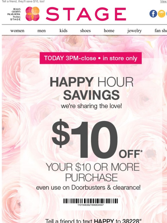 $10 off in store today cuz we ❤️ you!