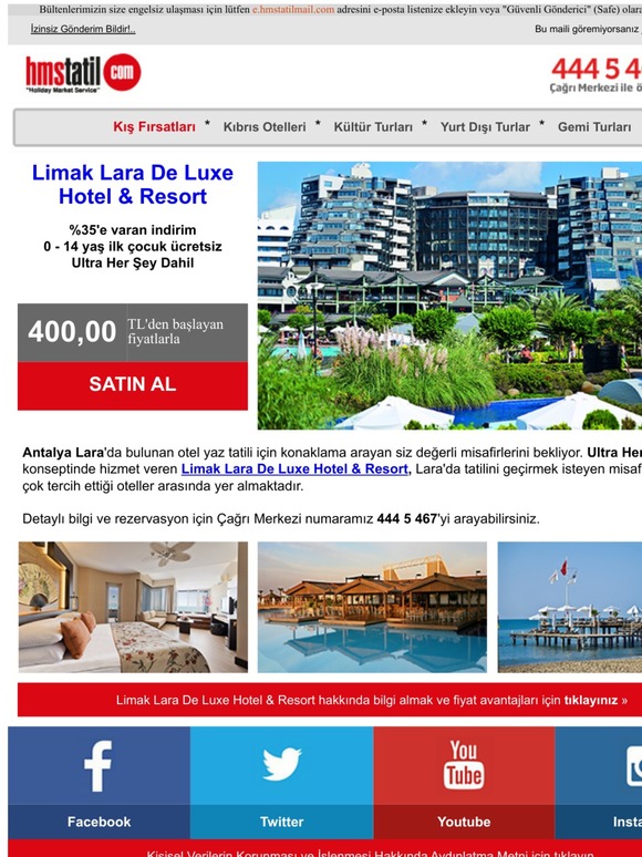 %35 indirim Limak Lara De Luxe Hotel'de... Bu fırsatı kaçırmayın!