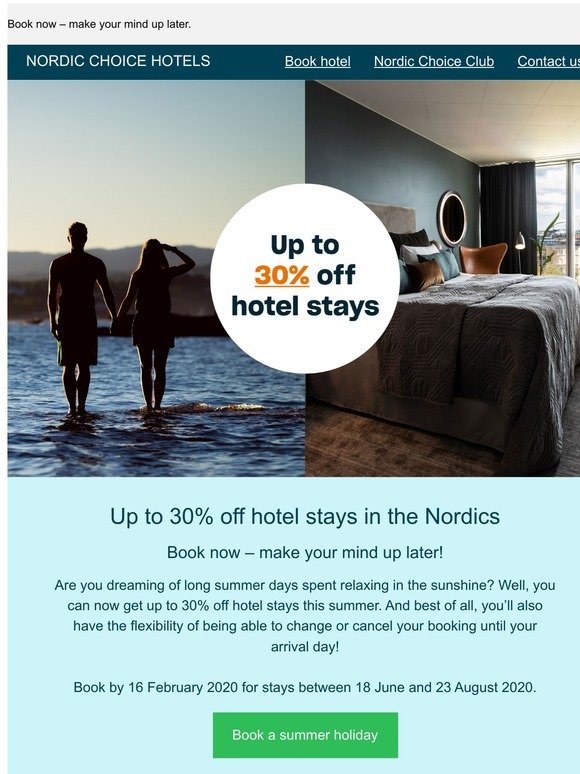 Get up to 30% off hotel stays this summer