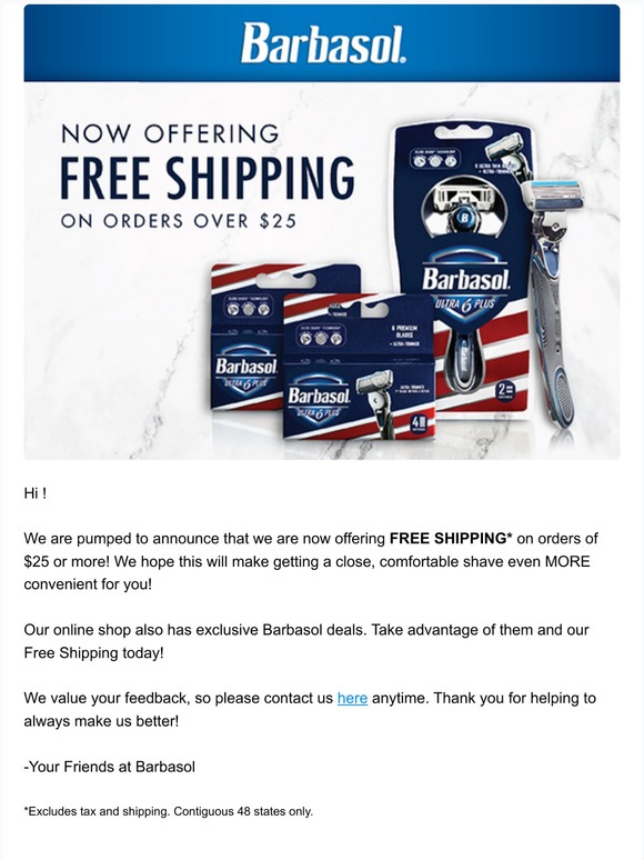 Now offering FREE SHIPPING!