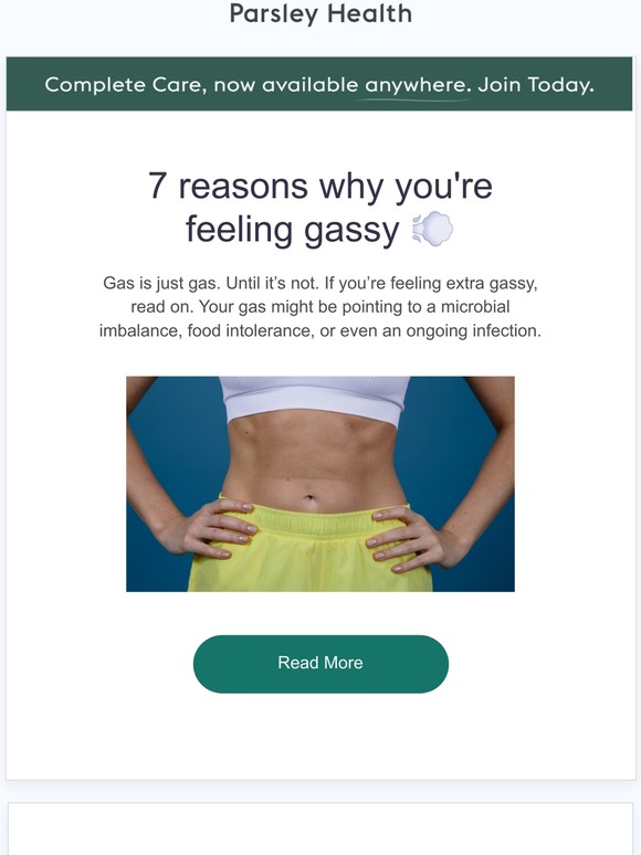 Parsley Health 7 reasons why you're feeling gassy 💨 Milled