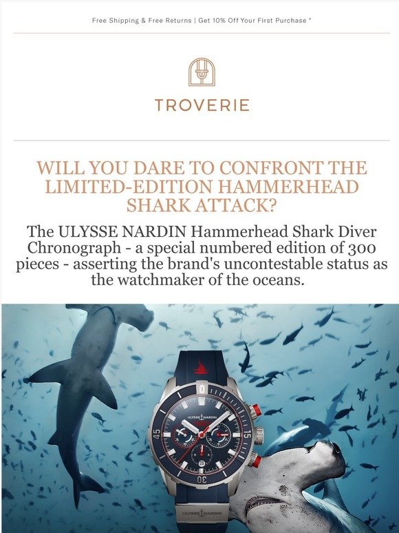 Will You Dare to Confront the Ulysse Nardin Limited-Edition Hammerhead Shark Attack???