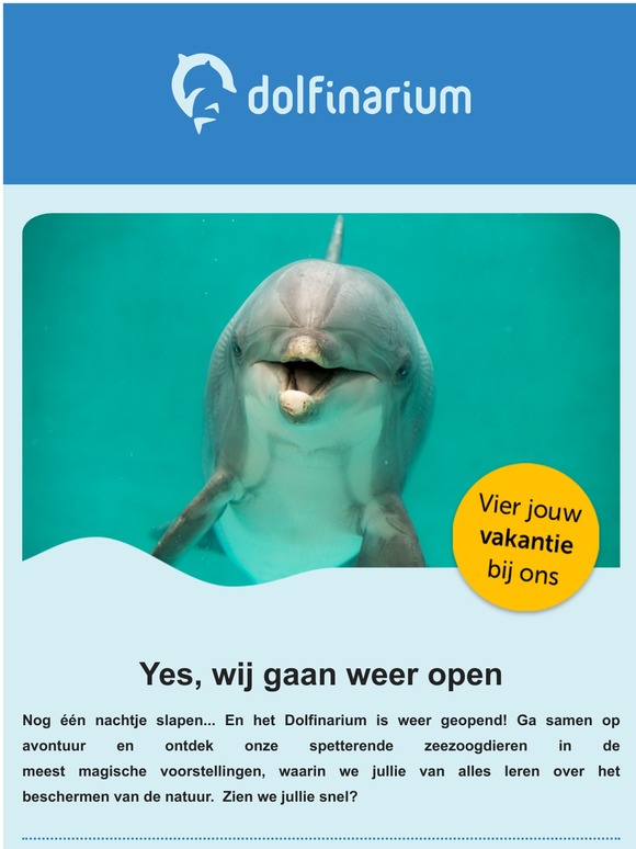 🐬 Nog één nachtje slapen... En het Dolfinarium is weer geopend!