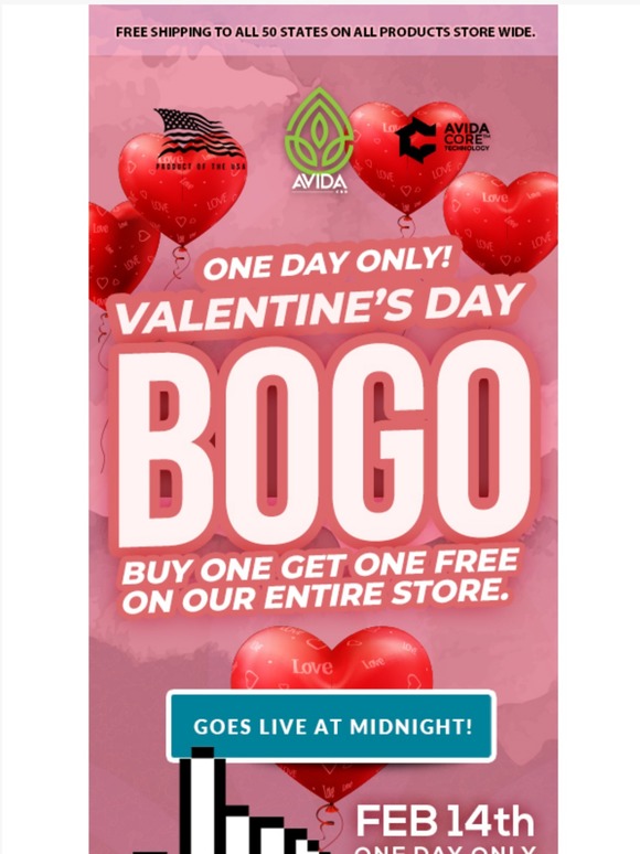 ❤️ Valentine's Day BOGO Goes Live At Midnight.
