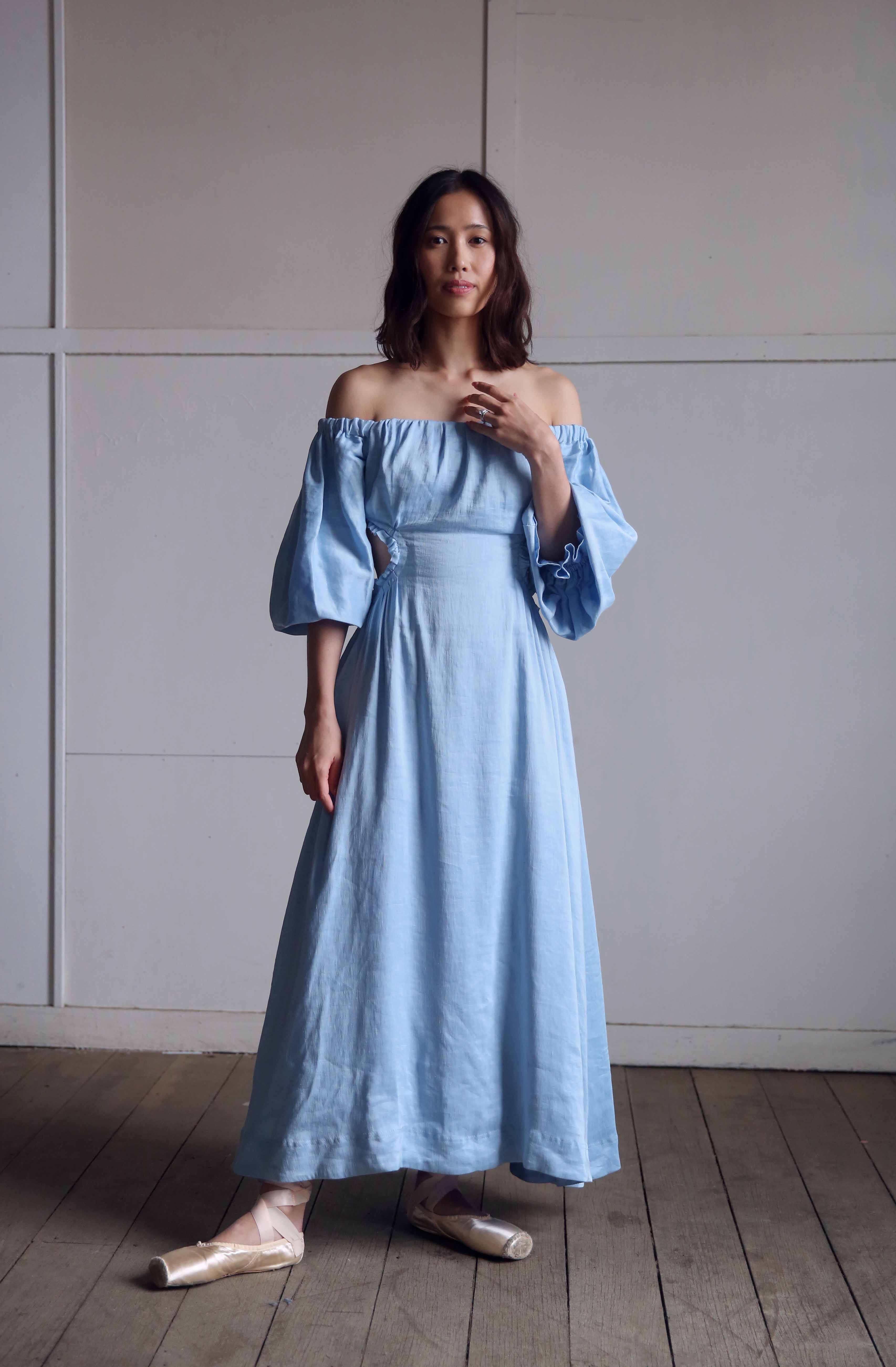 overture laced ballet midi dress