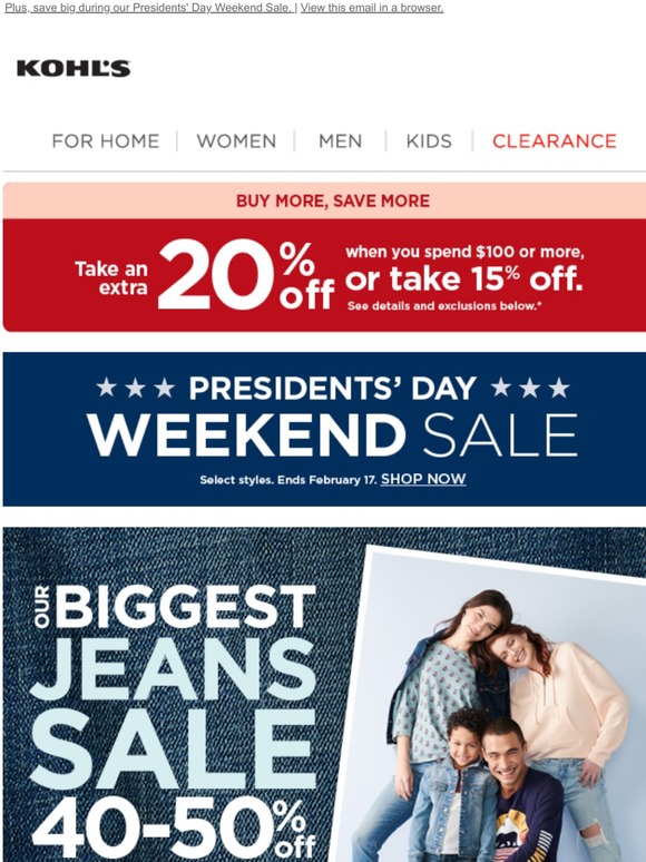 kohls clearance jeans