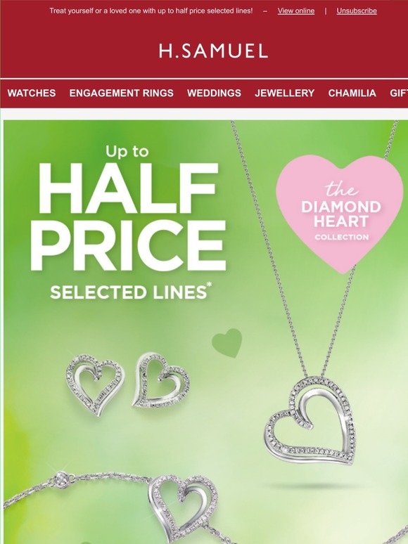 H. Samuel Spot a bargain with... UP TO HALF PRICE! Milled