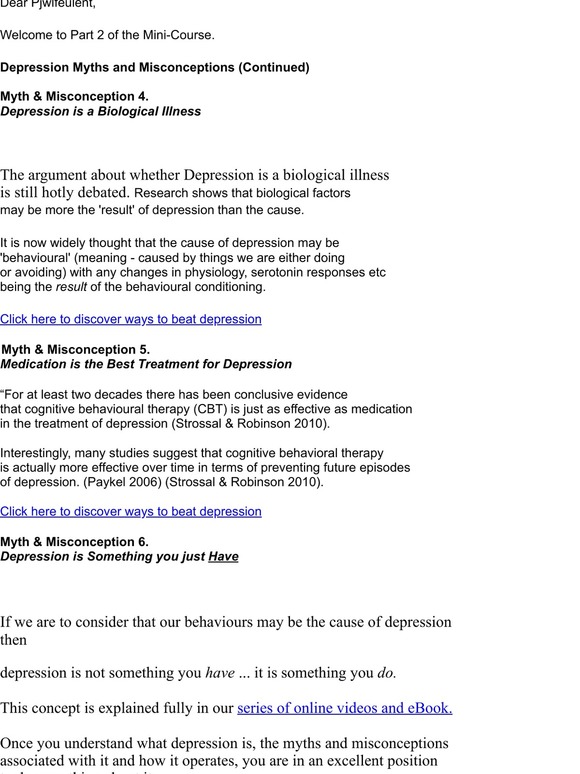 Depression Mini Course Part 2 -