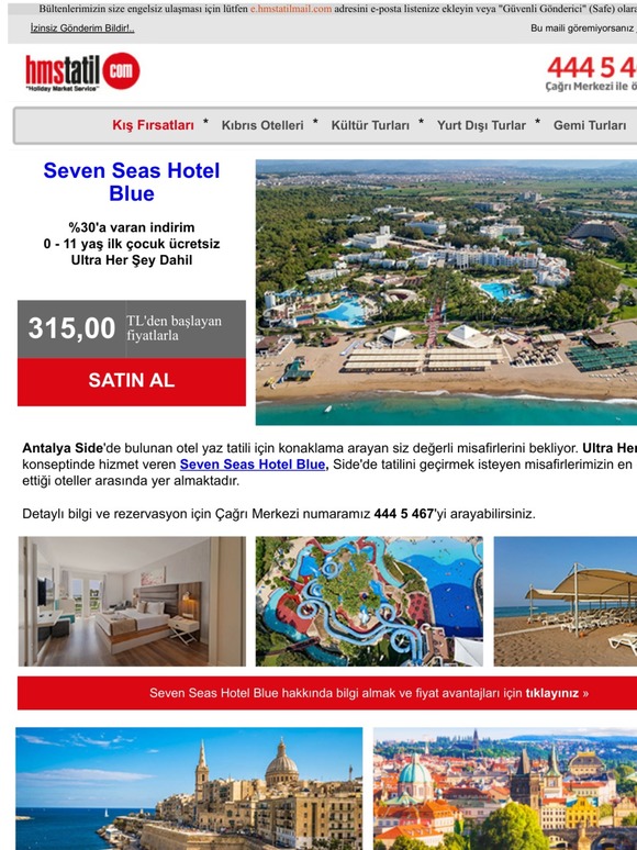 %30 indirim Seven Seas Hotel Blue Side'de... Bu fırsatı kaçırmayın!