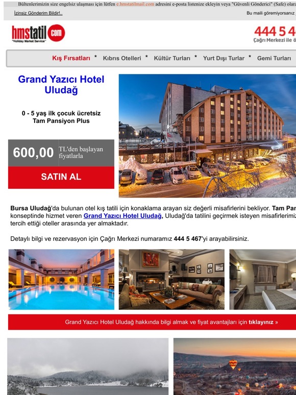 Çarpıcı Uludağ manzarası ile Grand Yazıcı Hotel misafilerini bekliyor ❄️🎄