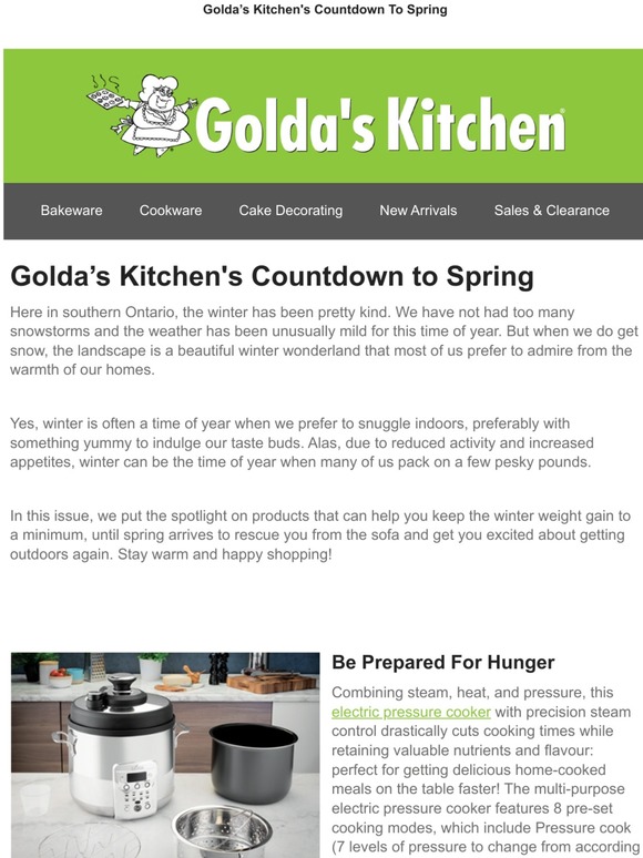 Golda's Kitchen Countdown To Spring