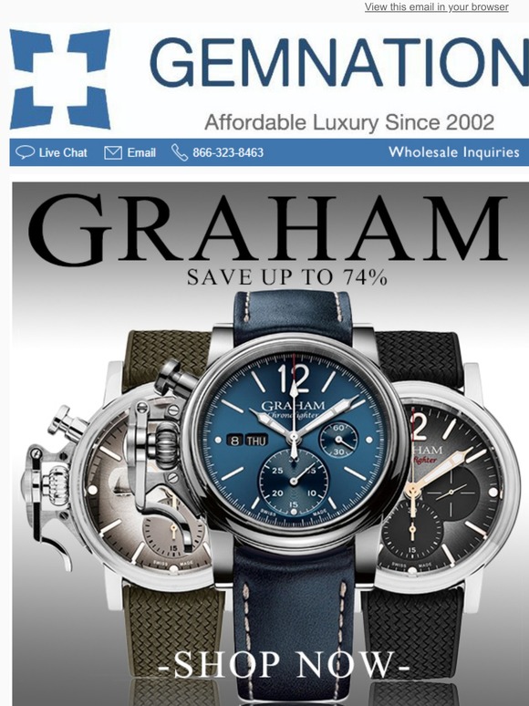 Graham Timepiece Savings - Up To 74% Off | Only at Gemnation