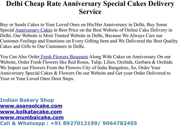 Delhi Cheap Rate Anniversary Special Cakes Delivery Service
