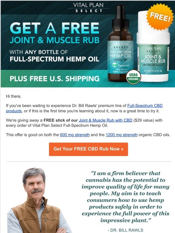 FREE CBD Joint & Muscle Rub Salve with Purchase