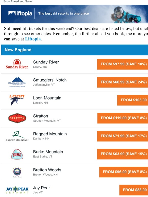 Deal Alert - This Weekend's Best Lift Ticket Savings