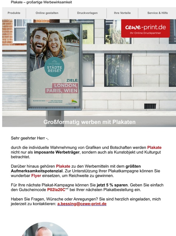 Ihr Design im Großformat, Herr -