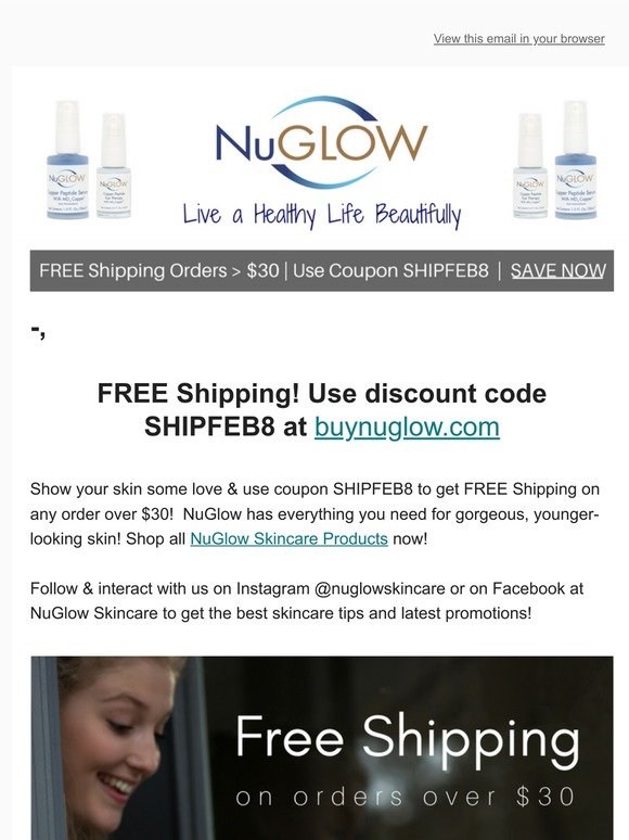 FREE Shipping from NuGlow Skincare
