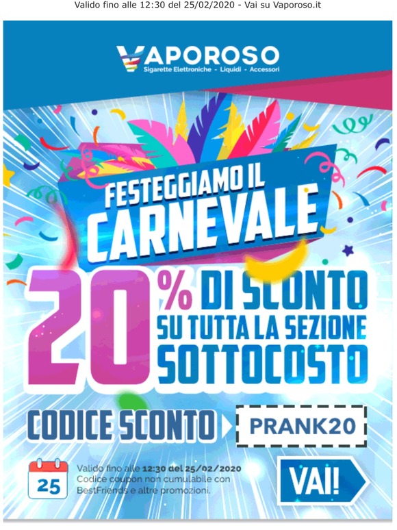 🎉  per te il 20% su TUTTA la sezione SOTTOCOSTO