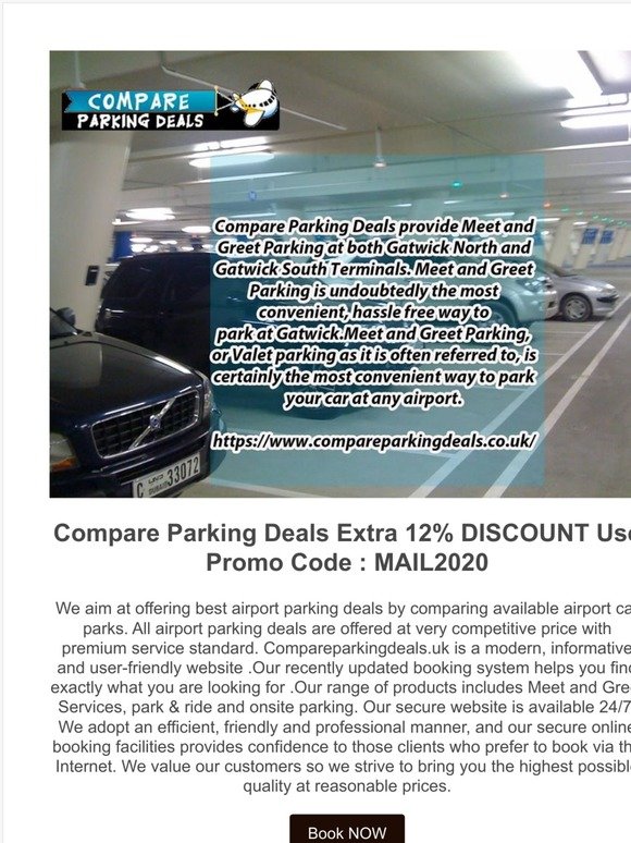 Take up to 12% on off our most popular Airport Parking Deals