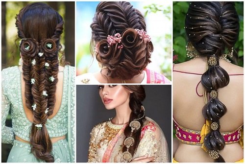 : 20+ Bridal Hairstyles For Mehndi and Sangeet Function You  Must Try at Your Wedding! | Milled