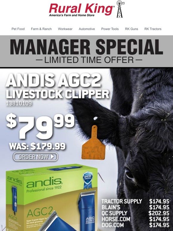 Rural King Com Hot Deals On Livestock Clippers Milled