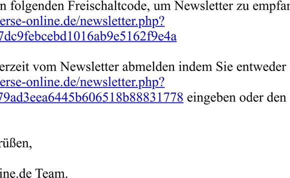Ihr Newsletter Freischaltcode von Köster & Bass GBR - Geldboerse-Online