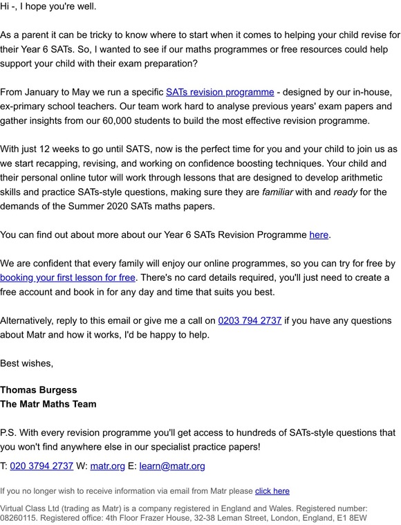 matr quick update re your child s free maths lesson milled