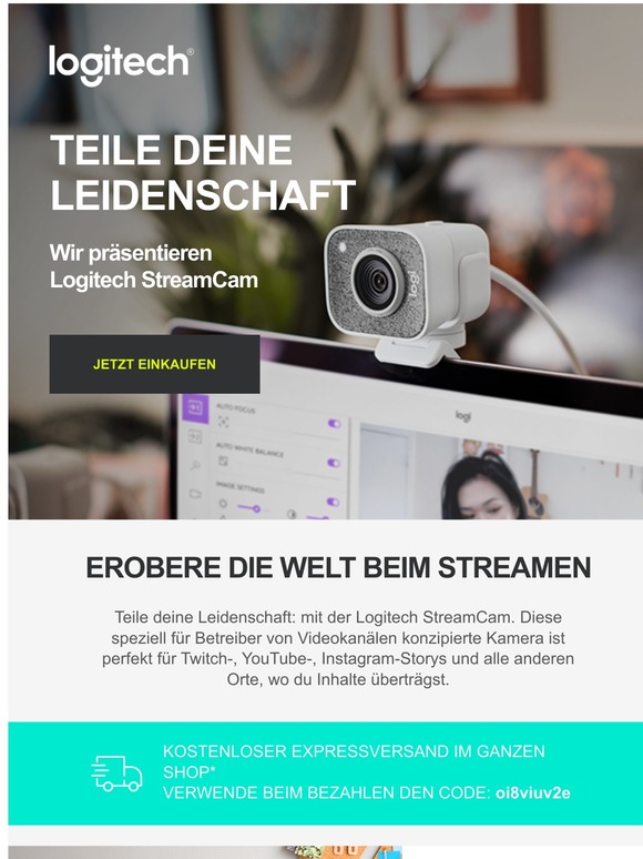 Teile deine Leidenschaft mit der NEUEN Logitech StreamCam | JETZT KAUFEN