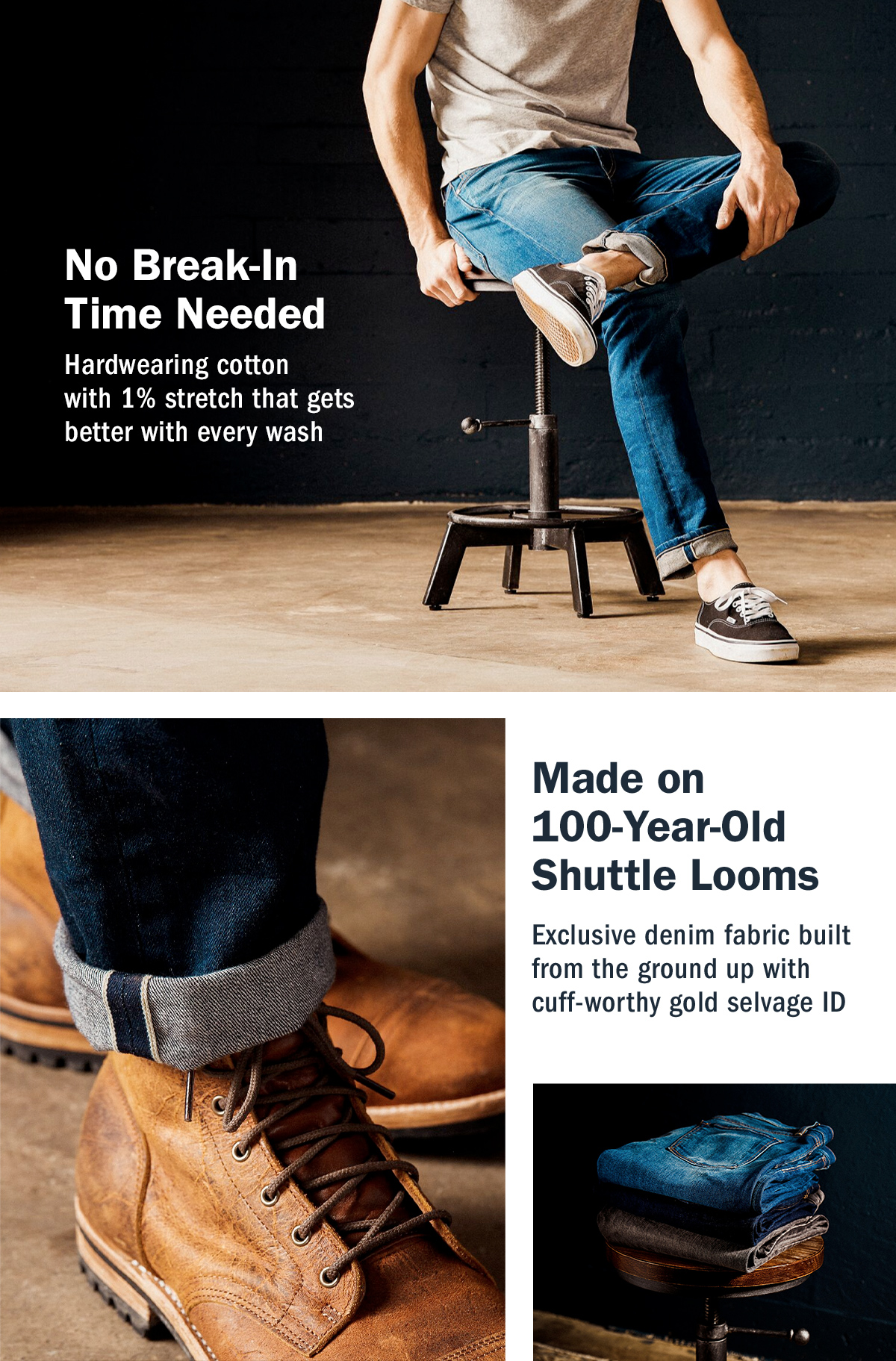 flint and tinder selvedge jeans