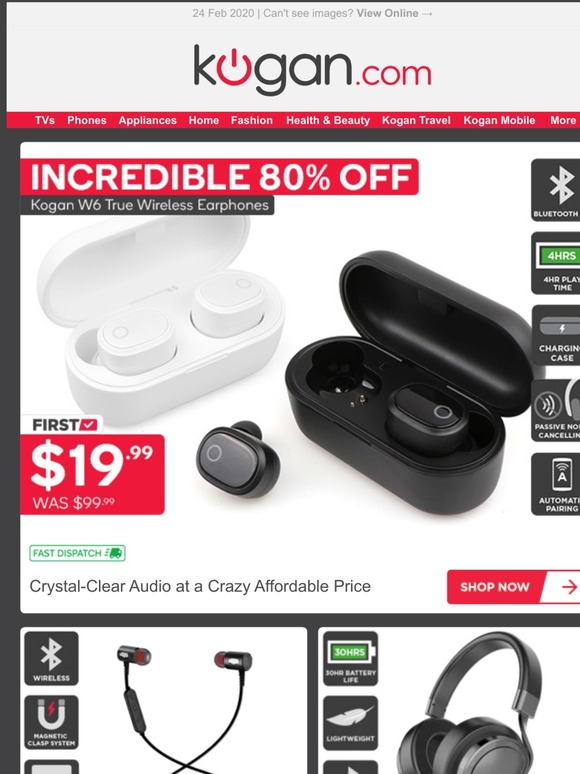 Booming 80 OFF True Wireless Earphones Milled