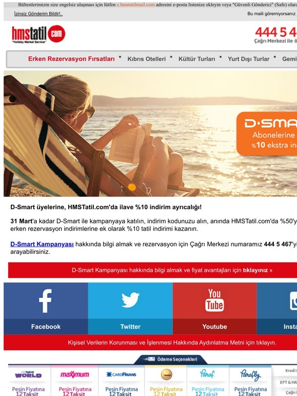 D-Smart üyelerine özel %10 indirim fırsatı🎉