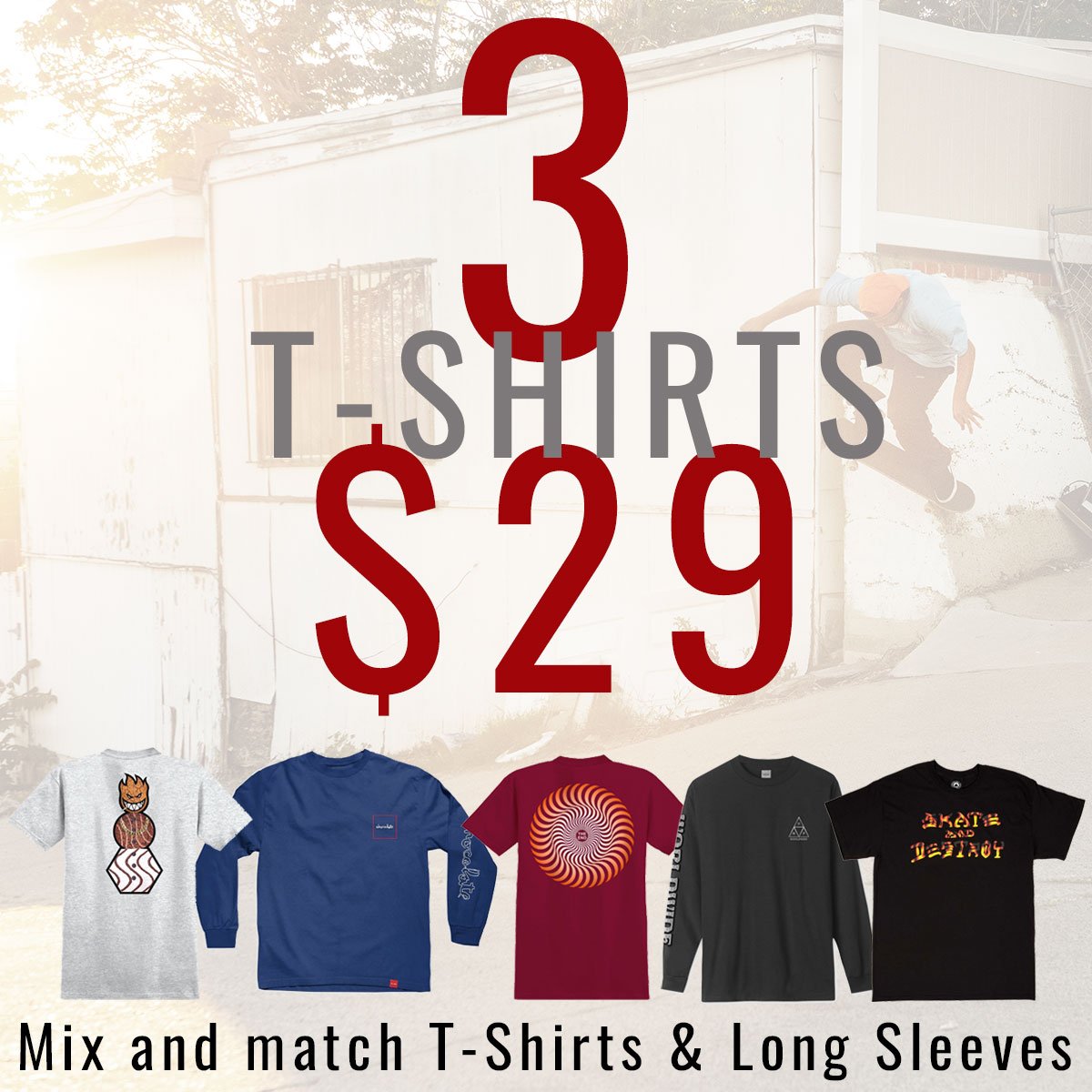 3 T-Shirts for $29 ends at Midnight tonight!