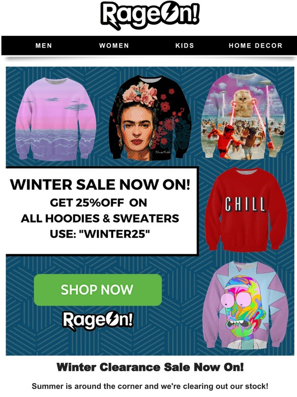 Winter Clearance Sale NOW ON!