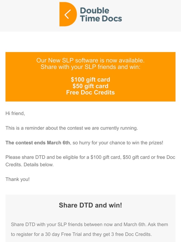 Reminder: $100 gift card for you