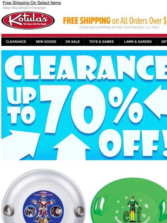 CLEARANCE: Save Up To 70%!
