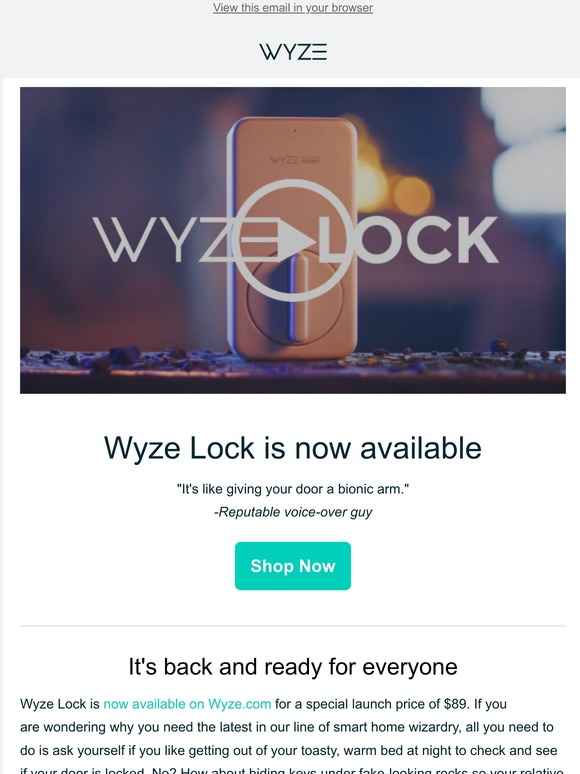 Here it is, in all its glory 🔒 Wyze Lock