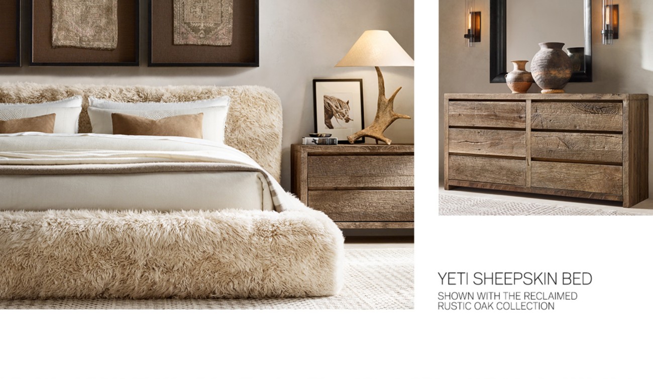 Restoration Hardware RH Ski House. Discover the Yeti Sheepskin