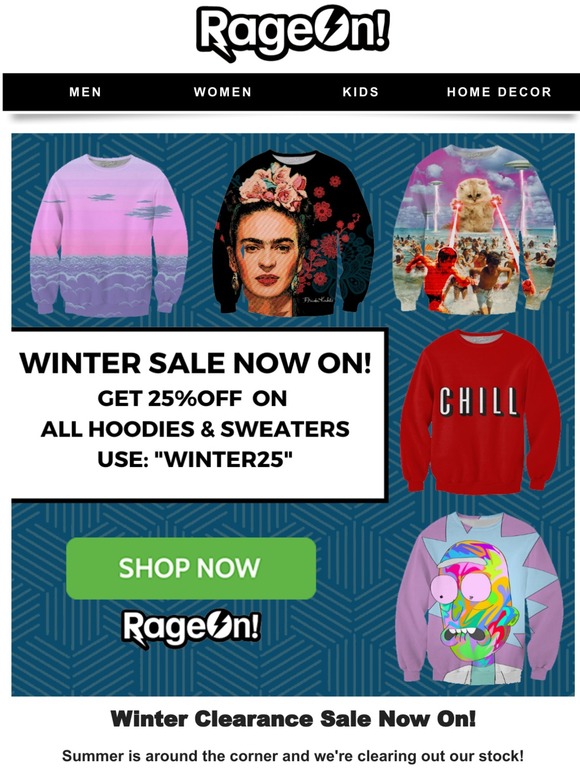 Get an EXTRA 25%OFF on ALL Hoodies & Sweatshirts!