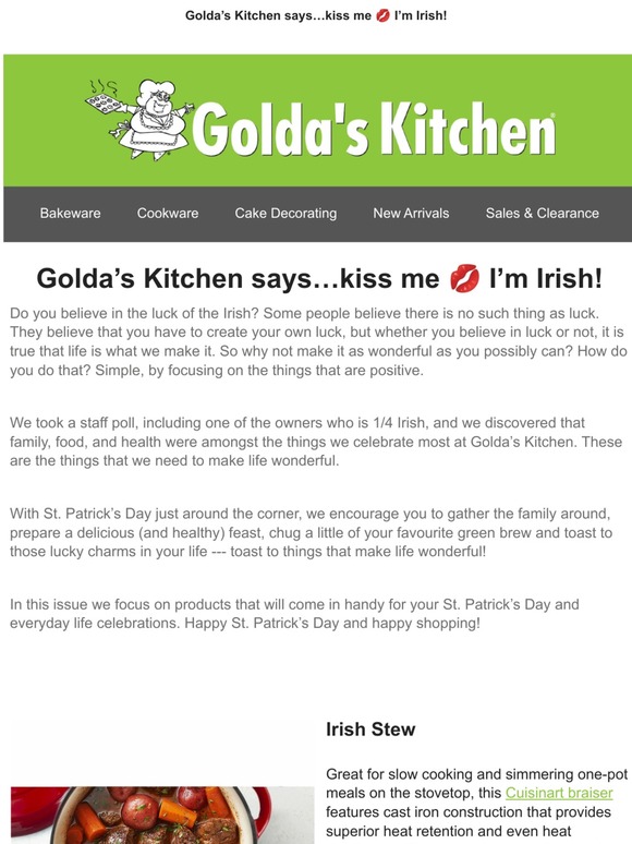 Golda's Kitchen Asks Do You Believe In the Luck Of The Irish?