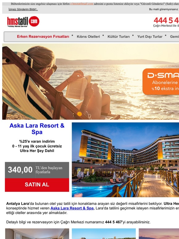 %25 indirim Aska Lara Resort & Spa'da... Bu fırsatı kaçırmayın!