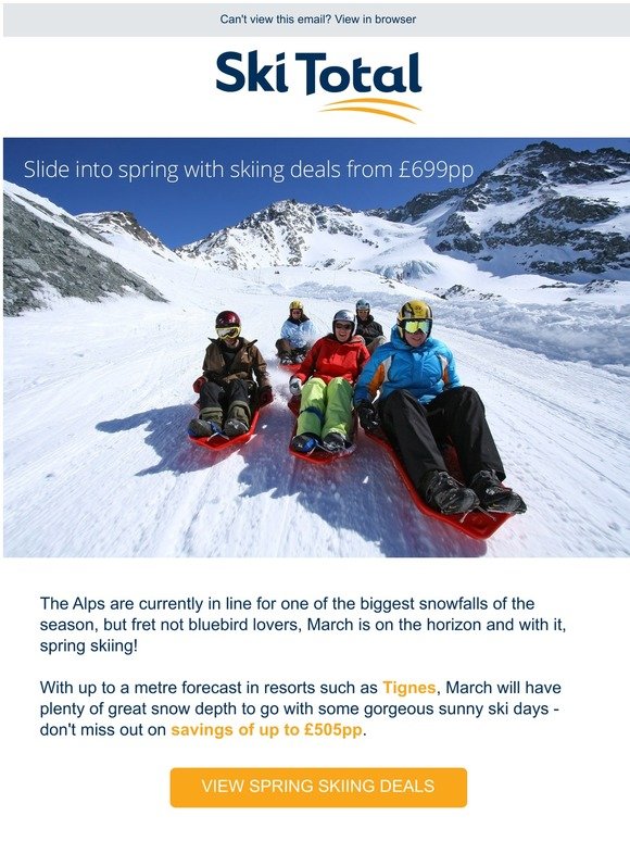 ⛷️ Spring skiing with up to £505pp of savings ⛷️
