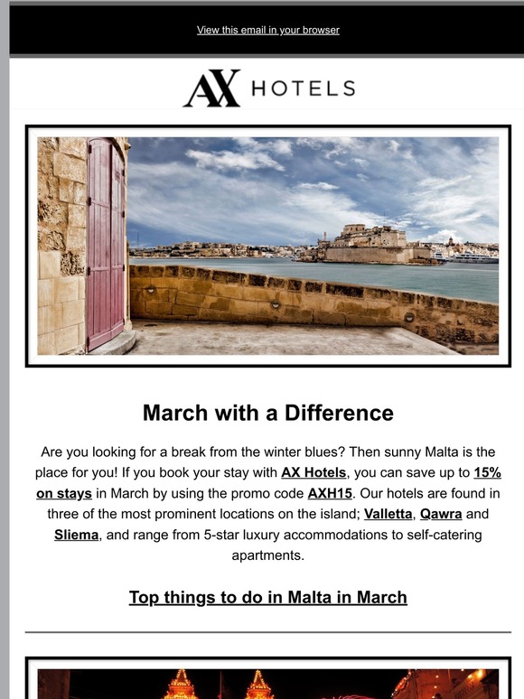 Save 15% for your March Stays!