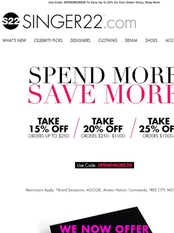 Singer22 The More You Spend, The More You Save! Take Up To 25 Off(02)