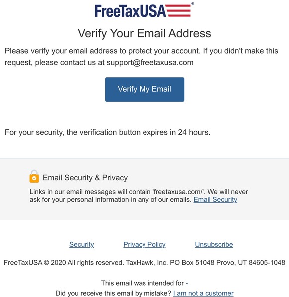 Freetaxusa Verify Your Email Address Milled