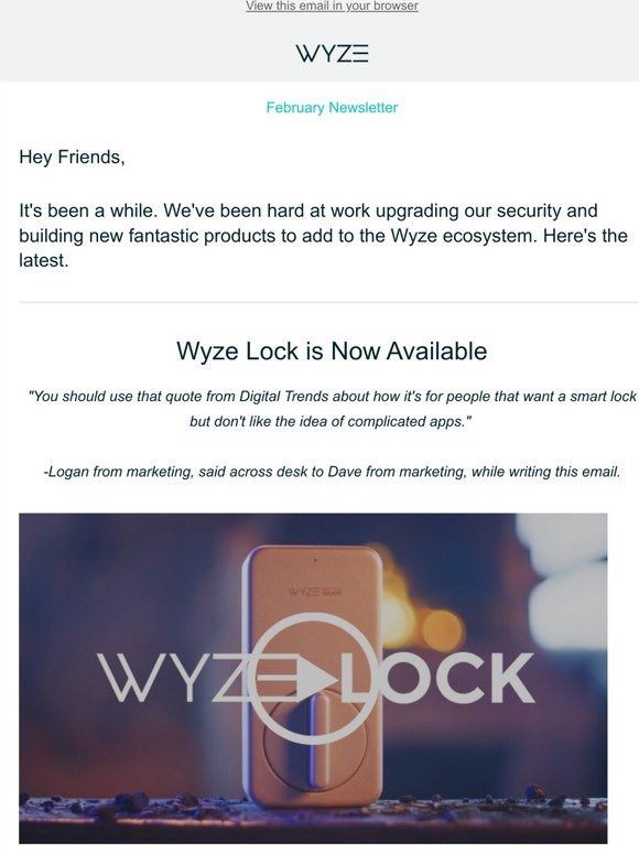 Product Updates, Security updates, and a Wyze Squirrel Maze