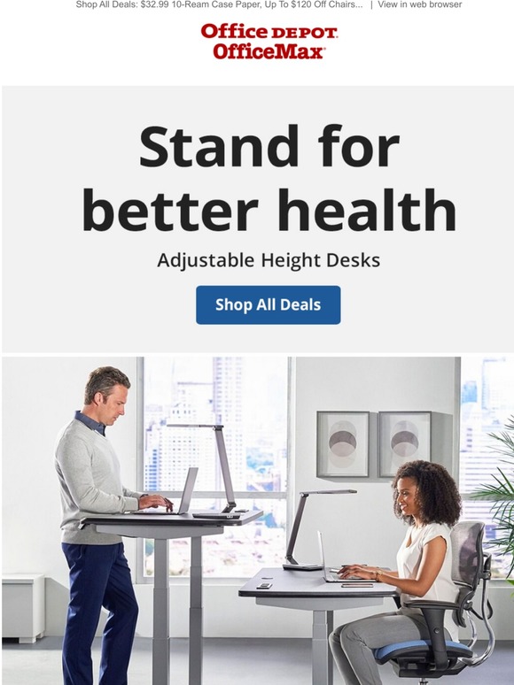 Office Depot Officemax Adjust Your Desk For Better Health Milled