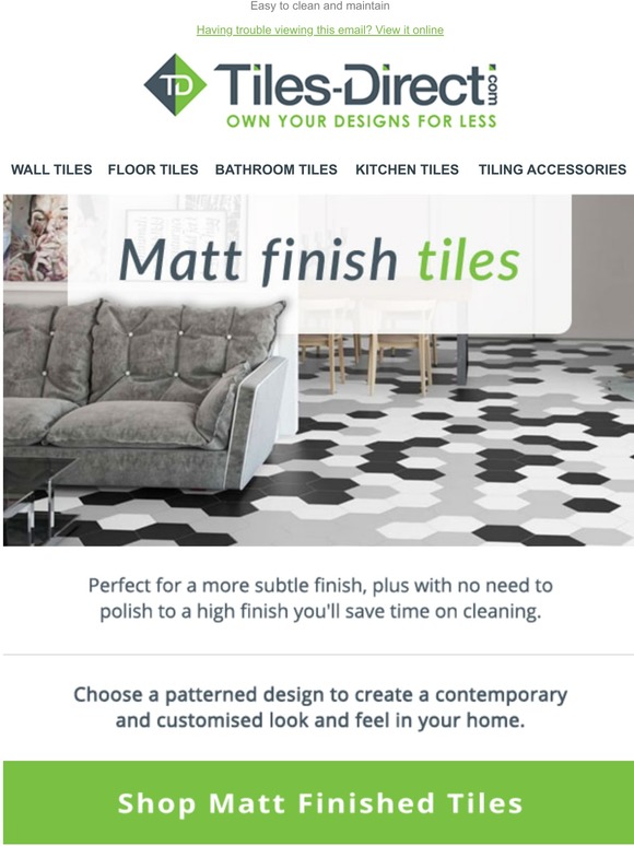 Matt finish floor tiles Milled